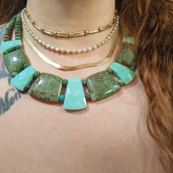 Green Opal and Variscite Gemstone Necklace Jay King - Picture 12 of 12